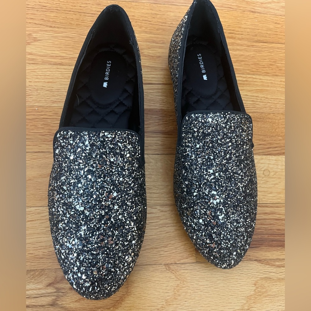 BIRDIES The Starling Slipper Flats in Galaxy Glitter Size 9 - Picture 2 of 9